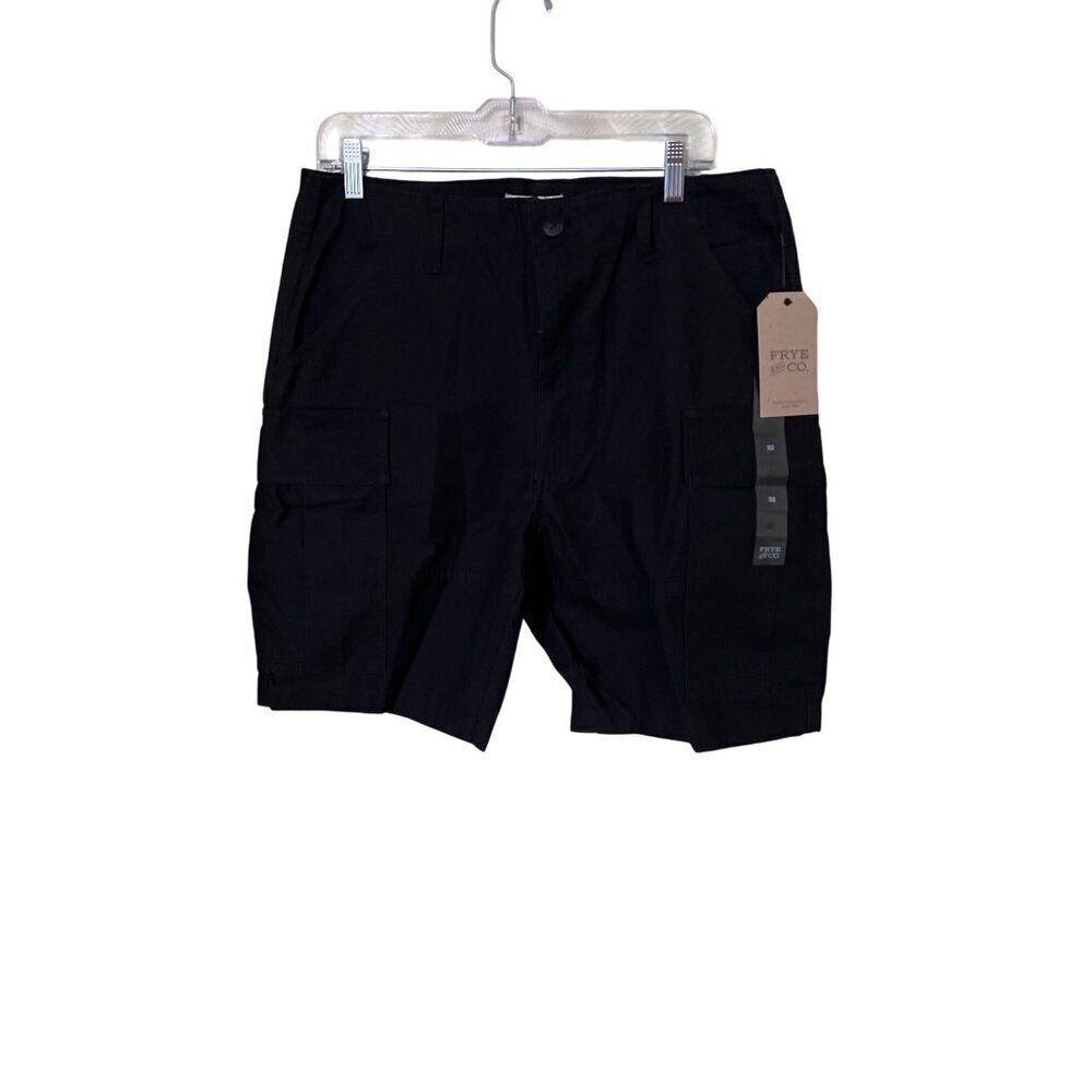 NEW Frye & Co. Mens Black‎ Cotton Cargo Shorts Size 32 With Pockets